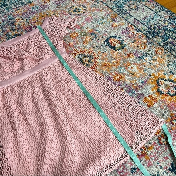 Bardot Eyelet Off The Shoulder Derby Dress in Light Pink - Picture 16 of 16